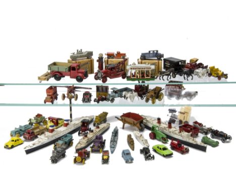 Diecast and Lead Vehicles, including Brimtoy tipping lorry with tinplate back --3¾in. (9.5cm.) long (missing headlamp), Taylo