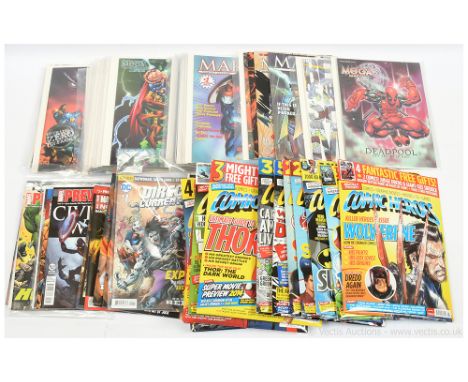 Large quantity of comics and comic related magazines including IDW Comics ROM #1 Boxset (All 4 regular covers plus exclusive 