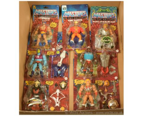 Mattel re-issue Masters of the Universe figures x seven includes Stratos, King Randor, Snake Armor He-Man, Terror Claws Skele
