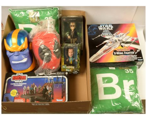 Quantity of TV and Film related collectables including Kenner Star Wars Power of the Force II Electronic X-Wing Fighter, Kenn