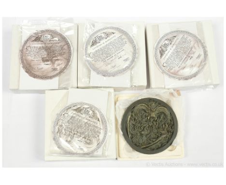 Sideshow Weta Collectibles The Lord of the Rings ltd edition Medallions x four including no13 The Master of Fangorn 348/1000,