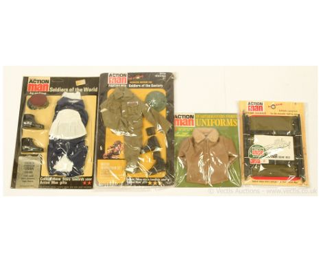 Palitoy vintage Action Man outfits x three includes Soldiers of the World French Foreign Legion uniform, Soldiers of the Cent