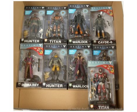 Mcfarlane Toys Destiny 6" figures x nine including Titan, Warlock, Hunter, Cayde-6 and others, all within Excellent sealed pa