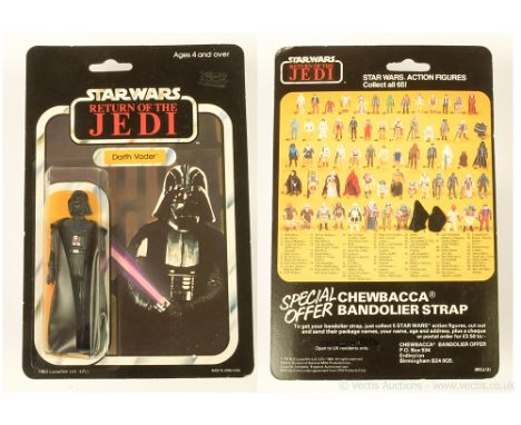 Palitoy Star Wars vintage Return of the Jedi Darth Vader 3 3/4" figure, Mint, within Good (dented) bubble, upon Good Plus (li