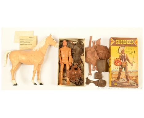 Marx Toys Chief Cherokee The Action Indian 12" action figure and Thunderbolt The Western Range Horse, includes accessories an