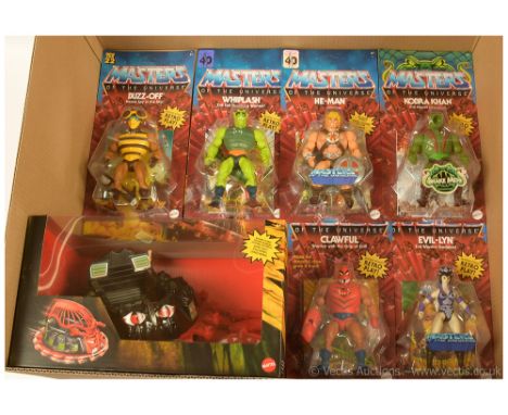 Mattel re-issue Masters of the Universe figures and vehicle x seven includes He-Man, Buzz-Off, Whiplash, Kobra Khan, Clawful,