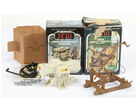 Kenner Star Wars vintage Return of the Jedi Ewok Catapult, Good Plus missing boulders, includes instructions, within Fair ope
