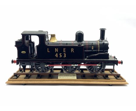  Scale model of L.N.E.R. 0-6-0 locomotive, Class J71 No. 453 with painted livery constructed by N Downing 1985 Model No. 110 