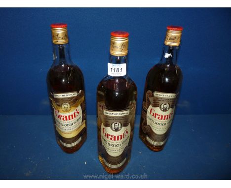Three bottles of Grant's Scotch Whisky.
