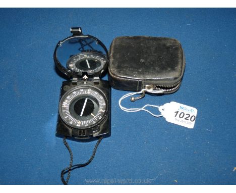 A WWII German Wehrmacht 'hap' Bakelite marching Compass in working order with 5 cm ruler and original cord, (leather pouch ma