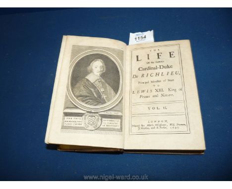 An antiquarian book, full leather binding a/f, 1st Edition 'The Life of The Famous Cardinal - Duke De Richlieu' Vol II, print