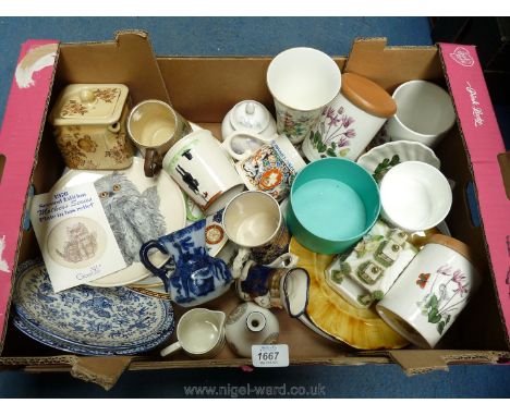 A quantity of china including Portmeirion 'Botanic Garden', modern Goebel display plates, Coalport cottage, Carlton ware, Syl