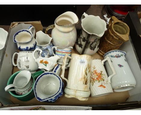 A small quantity of china including Devonmoor mug, Shelley black and white Scotch jug, Wedgwood blue and white, Mason's, Grim