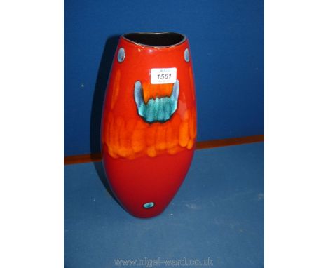 A large Poole Pottery 'Volcano' vase, 14 1/2" tall.