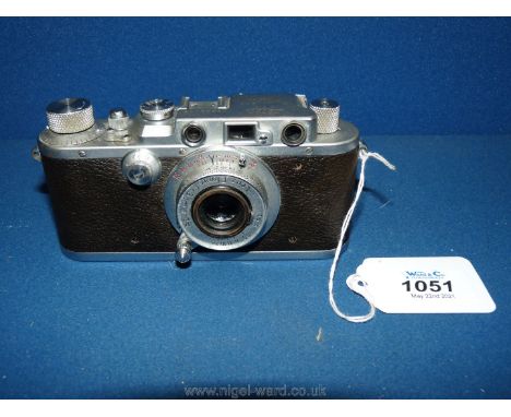 A Circa 1936 Ernst Leitz Wetzlar Leica IIIa 35mm Camera with Leitz Elmar 5cm f/3.5 Lens, Body No. 202088, Lens No. 145047.
