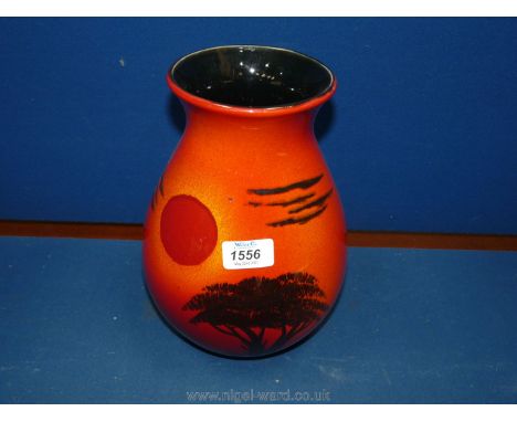 A Poole Pottery vase in 'African Sky' design, 10 1/4" tall.