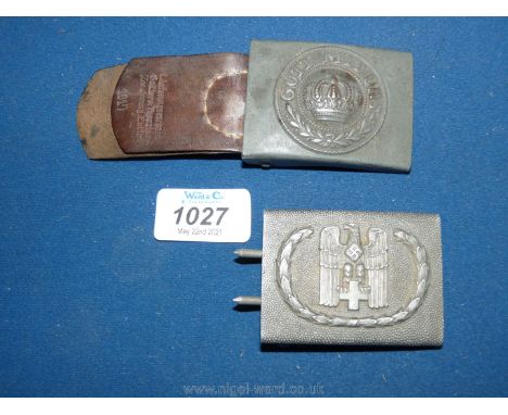 A WWII German 1938 Pattern Enlisted Ranks Red Cross buckle, to the reverse is the monogram of Overhoff &amp; Co. of Ludensche
