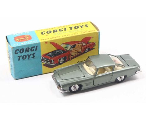 Corgi Toys No. 241 Chrysler Ghia L64 comprising of sage body with off-white interior and cast hubs, housed in the original bl