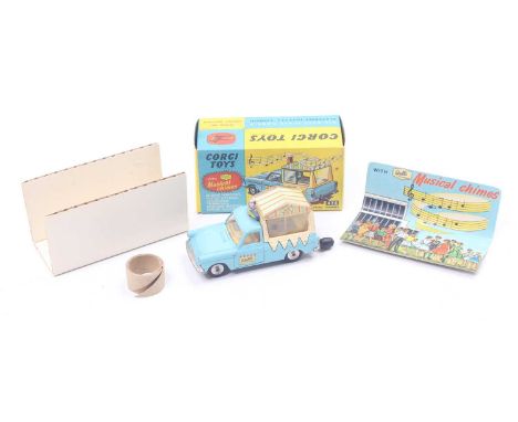 Corgi Toys No. 474 Musical Walls ice cream van, Ford Thames in light blue and cream, musical feature not working, with spun h