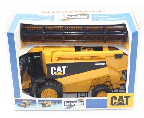 Bruder 1/16 Scale boxed model of a Caterpillar Lexion Combine Harvester housed in a card box with information leaflet