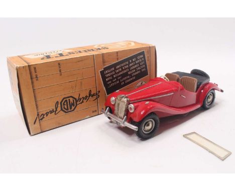 Victory Industries 1/18th scale MG TF, red example with brown interior, windscreen detached, in the original all card box (G-