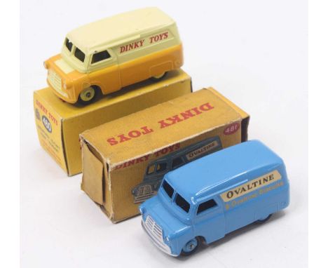 Dinky Toys group of 2 Bedford 10cwt Vans to include No.481 Ovaltine in darker blue (VG-E,BP) and a No. 482 Bedford 'Dinky Toy