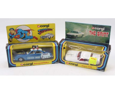 Corgi Toys group of 2 to include; No.320 The Saints Jaguar XJS, finished in white with red interior, together with a No.260 S