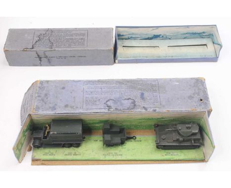 Dinky Toys No. 151 'Royal Tank Corps', medium tank unit, to include, No. 151A Medium Tank, No. 151B Transport Wagon, and No. 