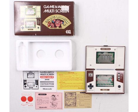 Nintendo Game and Watch Multi LCD Screen Arcade Game of a Donkey Kong II , housed in a polystyrene packed pictorial card box 