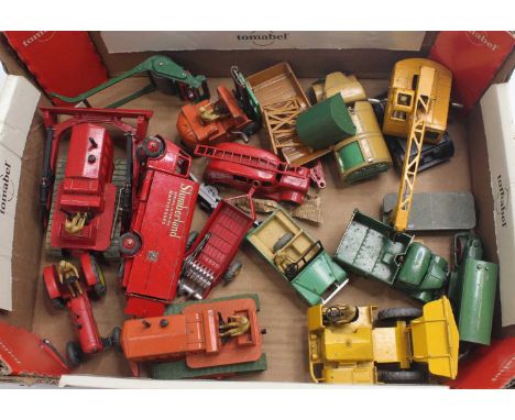 Dinky Toys a quantity of loose and playworn diecast to include; No.563 Heavy Tractor, No.561 Blaw Knox Dozer, No.887 Muir Hil