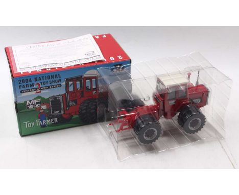Britains/Ertl 2004 Farm Toy Show 1/32 diecast model of a Massey Ferguson 1500 4WD Tractor, housed in a plastic packed pictori