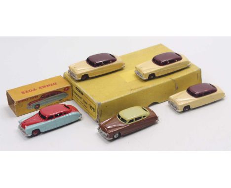 Dinky Toys 139b original Trade box containing 5 Hudson "Commodore" Sedan saloon cars. comprising x3 in a cream body with dark