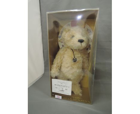 A Dean's mohair bear and Royal Worcester plate, Limited Edition 30/500, boxed