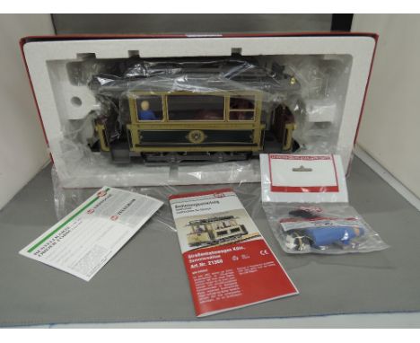 An LGB G scale, Colonge street car 21360, boxed