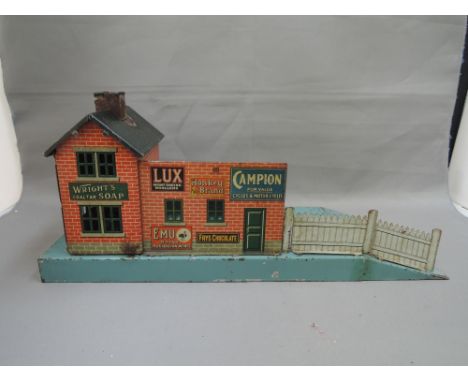 A Bing tinplate O gauge station