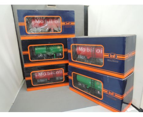 Five Train G Scale tankers, all boxed