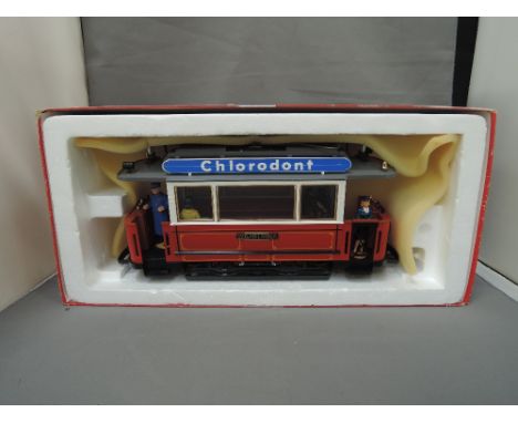 An LGB G scale tram/trolley, Wilhelmina 2036, boxed