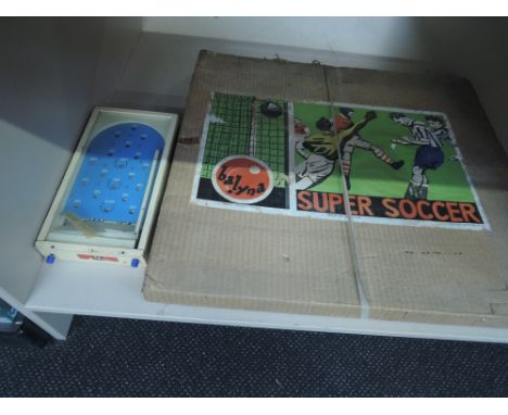 A Balyna Super Soccer game and a Chad Valley Bagatelle game