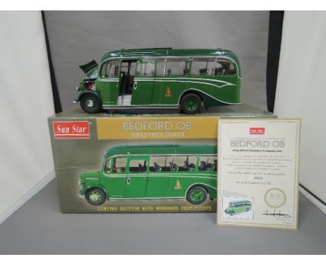 A Sun Star 1:24 scale die-cast Bedford OB Duple Vista coach, King Alfred Limited Edition and boxed