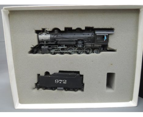 A Hallmark models (Korea) HO scale AT & SF 2-10-2 loco and tender No 972, in original box