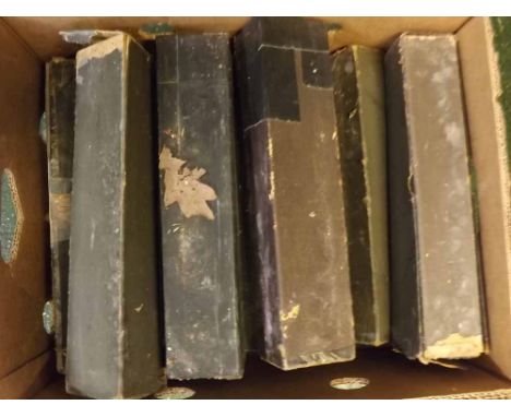 Two boxes: various vintage pianola rolls