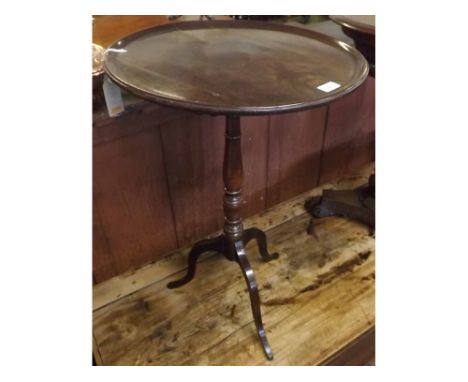 Small 19th century mahogany wine table raised on slender column and tripod base 