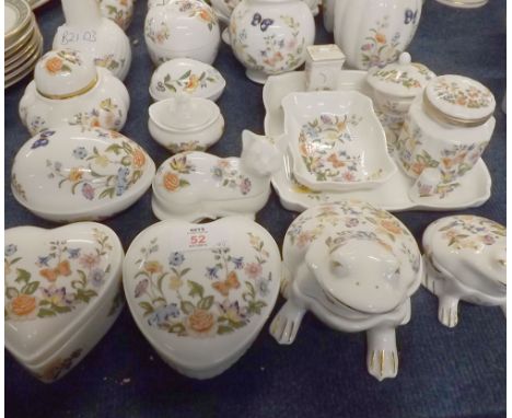 Quantity of Aynsley Cottage Garden china wares, to include selection of various animal-formed trinket boxes, small covered va