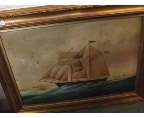E WILKINSON (19TH/20TH CENTURY, BRITISH), "Rudolph at Sea" oil on canvas, signed lower left 19 x 29 ins  