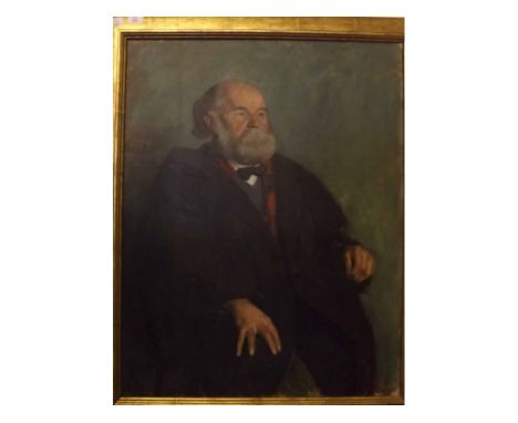 ATTRIBUTED TO HUGH GOLDWIN RIVIERE, OIL ON CANVAS, "Portrait of a Bearded Gent", 36" x 28"  