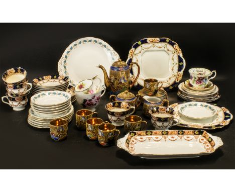 A Collection of Assorted Part Tea Services to include Salisbury Mona China service comprising of 6 cups, 7 saucers and 6 roun