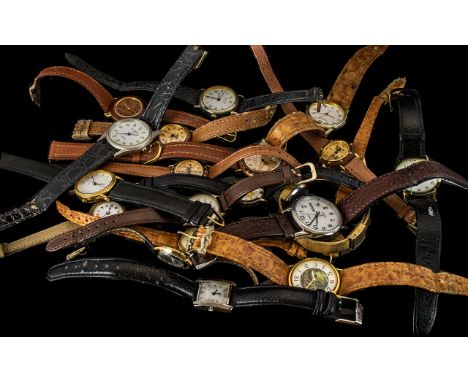 Collection of Ladies &amp; Gentleman's Watches, 26 in total, to include: Timex Gent's leather strap watch; Gent's Eurotech le