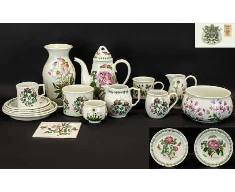 A Collection of Portmeirion Botanic Garden Pottery (18) pieces in total. To include Helleborus Niger Christmas  Rose flower v