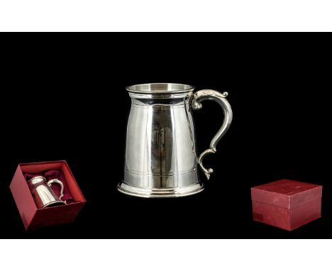 H Samuel Silver Plated Tankard in presentation box.