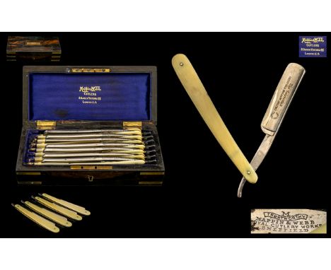 A Victorian Period Superb Set of Razors In Original Coromandel Box by Mappin and Webb ( 7 ) Seven In Total - 1 For Each Day o